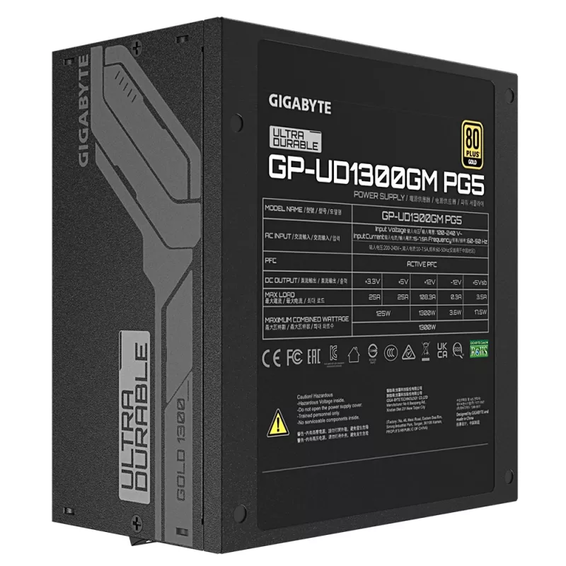 GIGABYTE UD1300GM PG5 barošanas bloks 1300 W 20+4 kontaktu ATX ATX melns