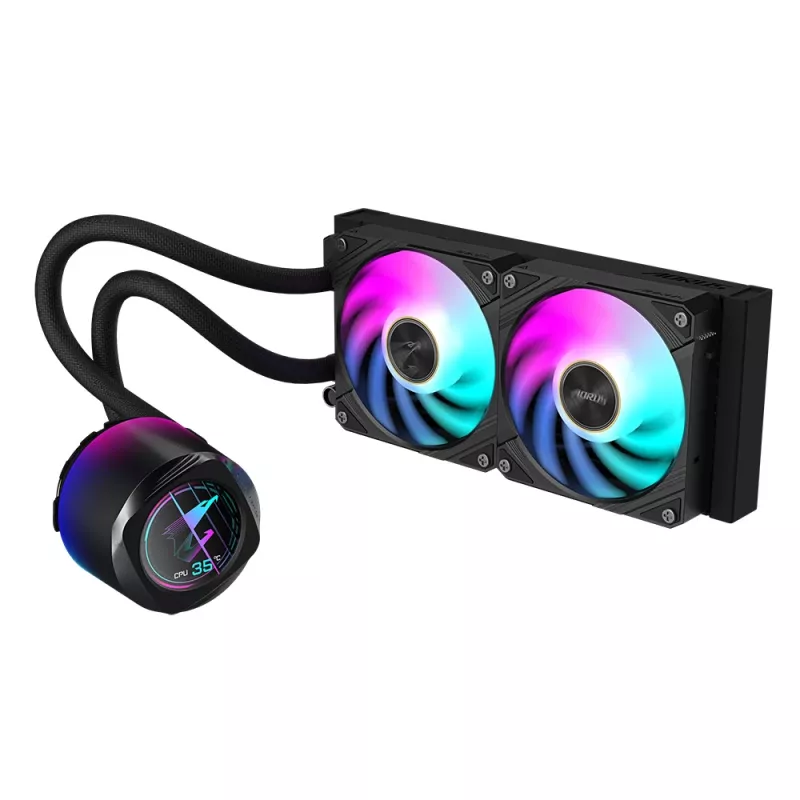 Universāls šķidruma dzesētājs GIGABYTE AORUS WATERFORCE X II 240 2x120mm ARGB ventilatori