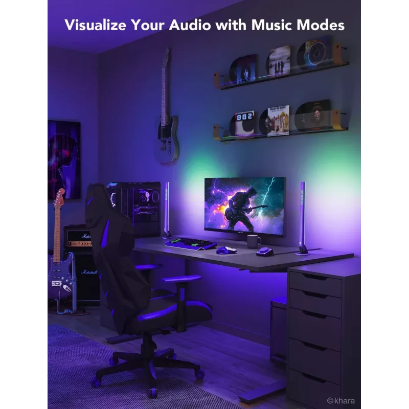 Viedā apgaismojuma komplekts Govee H6047, Wi‑Fi/Bluetooth, 12V 24W, melns, 5 gab.