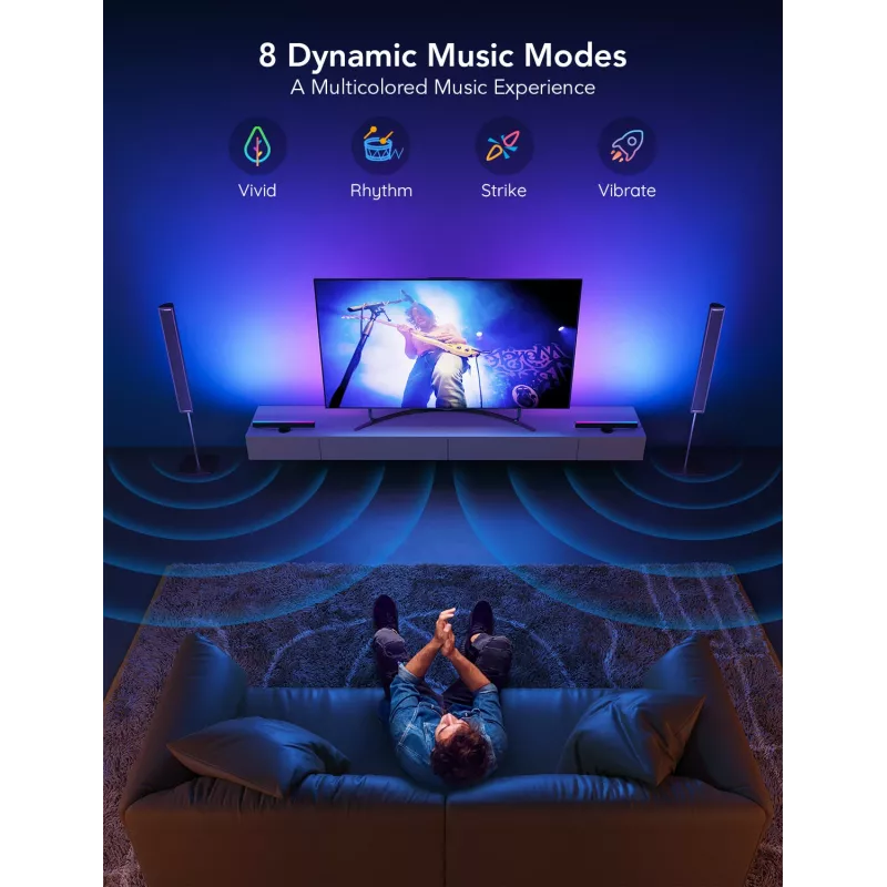 Govee H6046 TV gaismas joslas | LED apgaismojums | RGBIC, 2,4 GHz Wi-Fi, Bluetooth