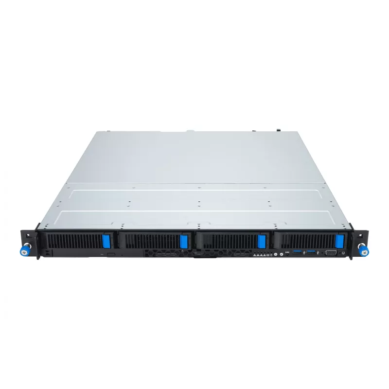 Rack serveris ASUS RS300-E12-RS4, 1U, Intel C262, LGA1700, Xeon E-2400, 4x karstā maiņa 3,5 collu sloti, 450W barošanas bloks, DDR5 UDIMM līdz 128 GB