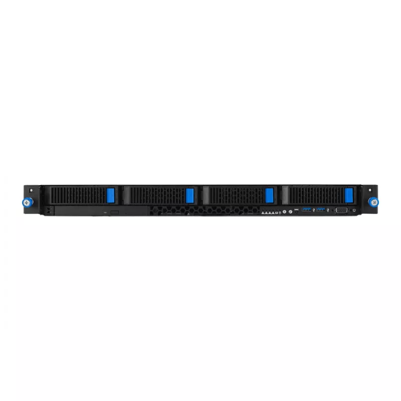 Rack serveris ASUS RS300-E12-RS4, 1U, Intel C262, LGA1700, Xeon E-2400, 4x karstā maiņa 3,5 collu sloti, 450W barošanas bloks, DDR5 UDIMM līdz 128 GB