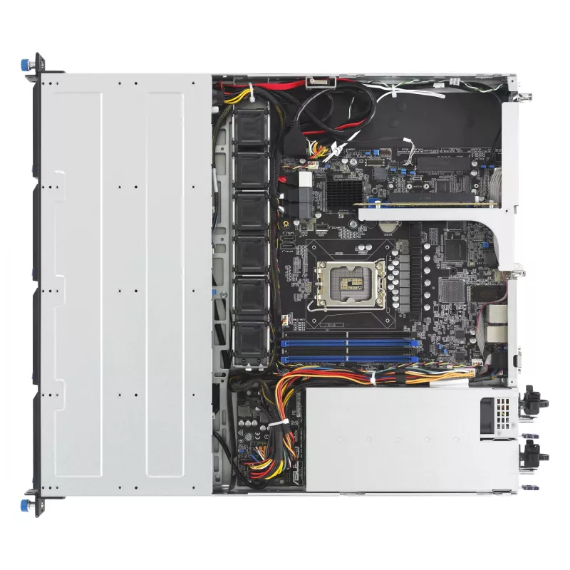 Rack serveris ASUS RS300-E12-RS4, 1U, Intel C262, LGA1700, Xeon E-2400, 4x karstā maiņa 3,5 collu sloti, 450W barošanas bloks, DDR5 UDIMM līdz 128 GB