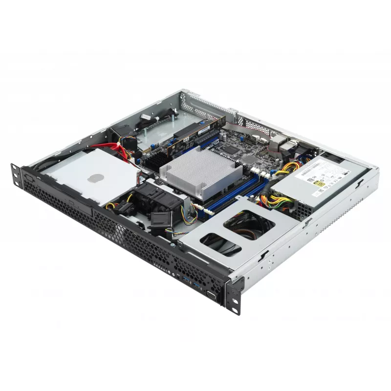 Plauktu serveris ASUS RS100-E11-PI2, Intel C252, LGA 1200, 1U, 4 DIMM, DDR4 līdz 128 GB, 350W barošanas bloks, 2x RJ-45, M.2