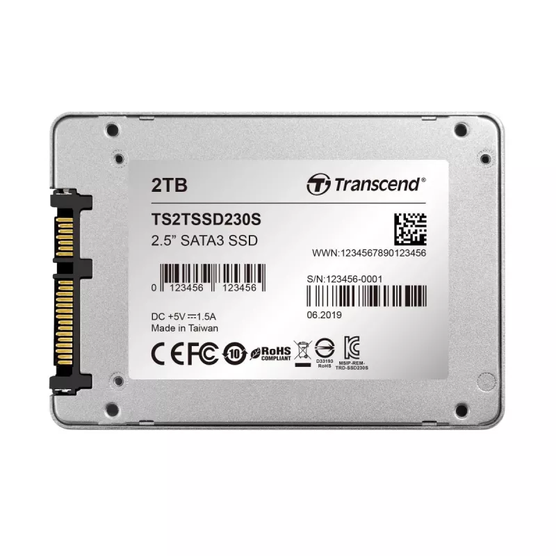 TRANSCEND SSD 230s 2TB 2.5in SATA III 6Gb/s TLC alumīnija korpuss