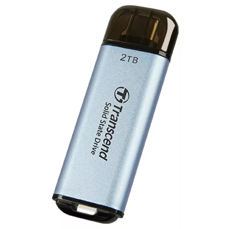 TRANSCEND Esd300c - 2TB pārnēsājamais SSD - USB Type-C - 3D NAND zibatmiņa - debeszils