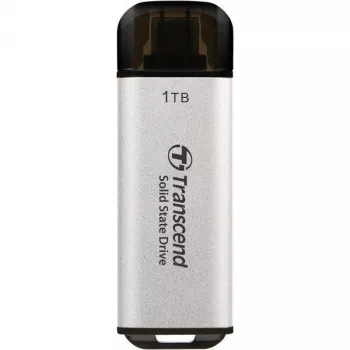 TRANSCEND Esd300s - 1TB Pārnēsājamais SSD - USB Type-C - 3D NAND Flash - Sudraba