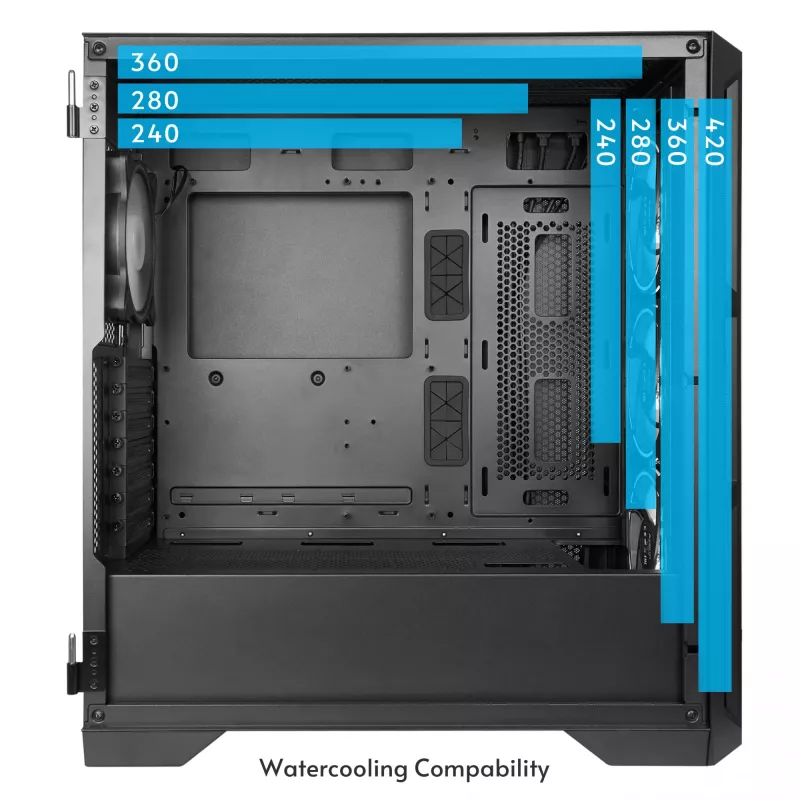 Chieftec PC Case GA-01B-L-OP APEX LUMO Midi Tower Melns
