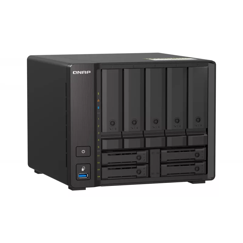 QNAP TS-H973AX NAS tornis Ryzen Embedded V1500B 8 GB DDR4 0 TB QuTS hero Melns