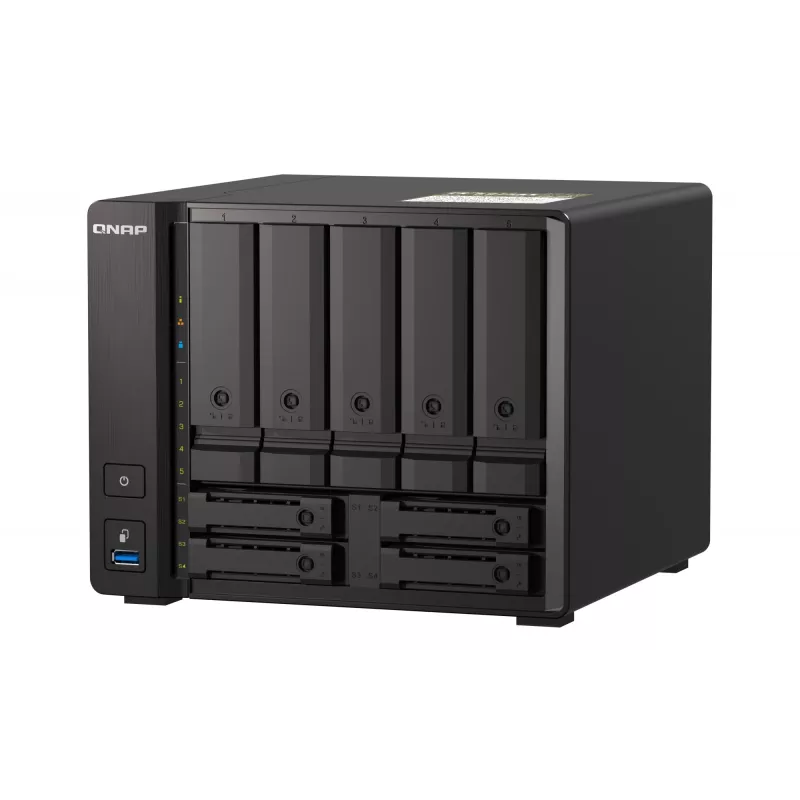 QNAP TS-H973AX NAS tornis Ryzen Embedded V1500B 8 GB DDR4 0 TB QuTS hero Melns