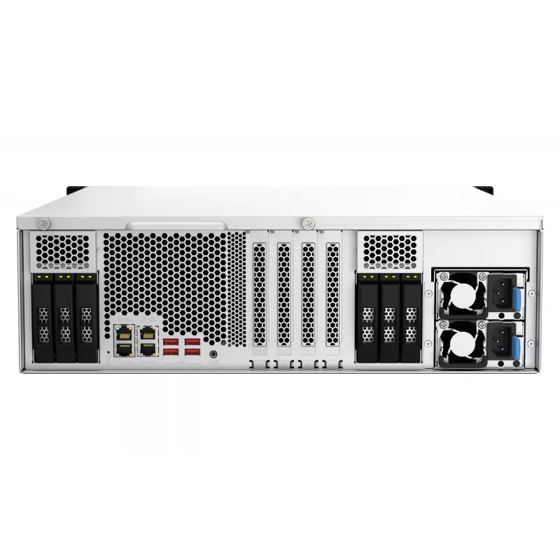 QNAP TS-H2287XU-RP NAS Rack (3U) Intel Xeon E E-2378 64 GB DDR4 0 TB QuTS hero Melns, Balts