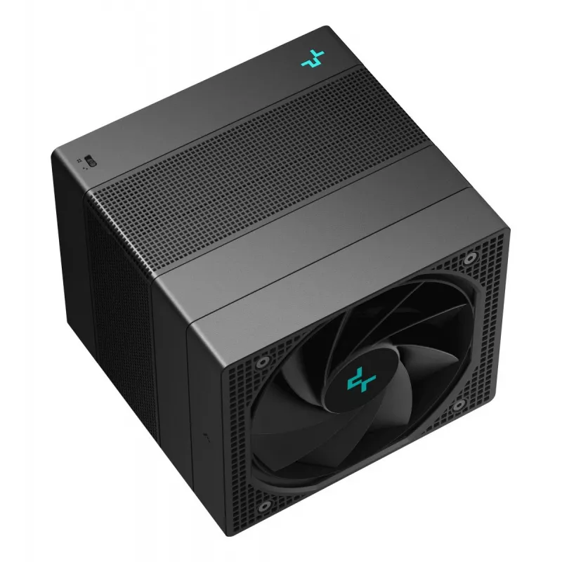 Gaisa dzesētājs DeepCool ASSASSIN IV 14 cm melns — 2.44 mmH2O maks. gaisa spiediens, 14 cm FDB ventilators, 1700 RPM, 79.1 cfm, 7 siltuma caurules