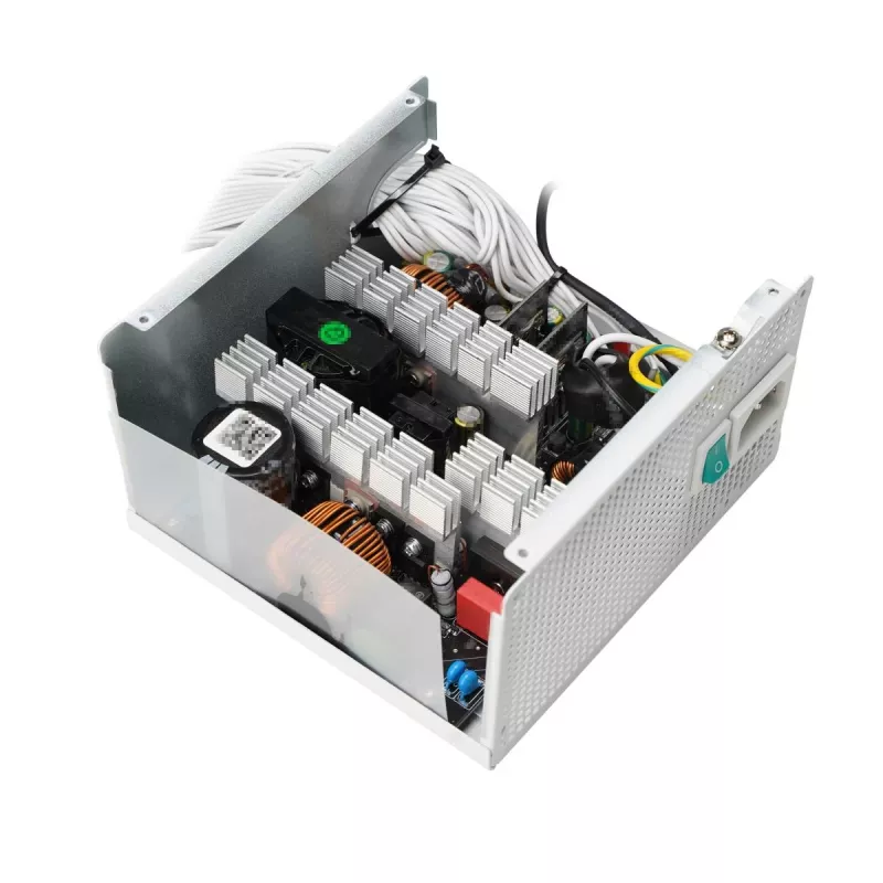 Barošanas bloks DeepCool PL750D WH — 750 W, ATX 20+4 pin, 80 PLUS Bronze, 120 mm ventilators, balts