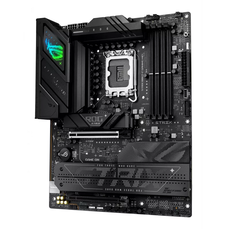 Mātesplate ASUS ROG STRIX B860-F GAMING WIFI — Intel B860, LGA 1851, ATX, DDR5, 4x DIMM, Wi‑Fi 7, 2.5Gb LAN, 4x M.2