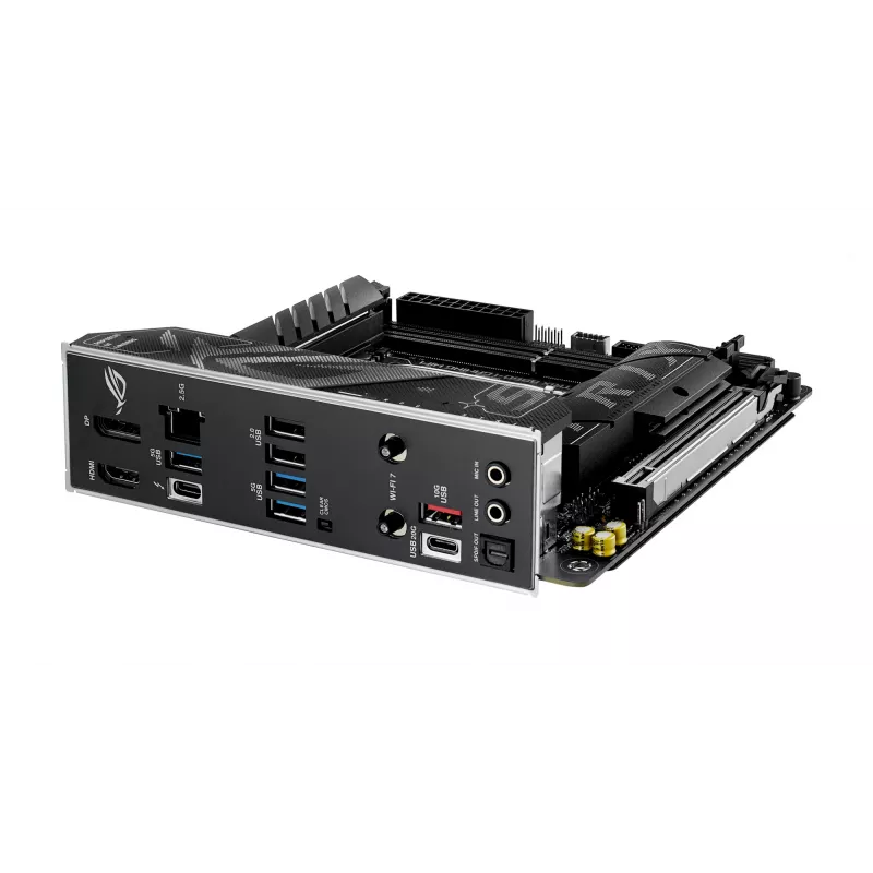Mātesplate ASUS ROG STRIX B860-I GAMING WIFI — Intel B860, LGA 1851, mini ITX, 2× DDR5 DIMM (līdz 128 GB), Wi‑Fi 7, 2,5 Gb LAN