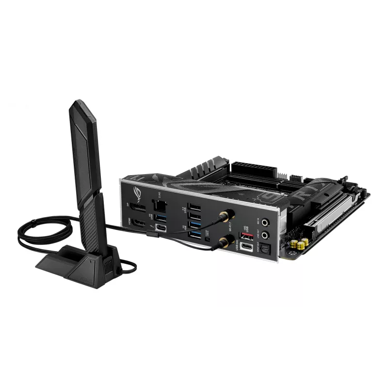 Mātesplate ASUS ROG STRIX B860-I GAMING WIFI — Intel B860, LGA 1851, mini ITX, 2× DDR5 DIMM (līdz 128 GB), Wi‑Fi 7, 2,5 Gb LAN