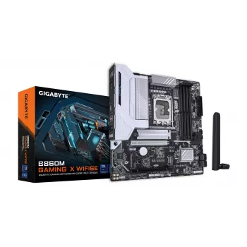 GIGABYTE B860M GAMING X WIFI6E mātesplate - Intel Core Ultra sērijas CPU, 8+1+2+2 fāžu VRM, līdz 9200MHz DDR5, 1xPCIe 5.0 + 1xPCIe 4.0 M.2, 2.5GbE LAN, WIFI 6E, USB 4