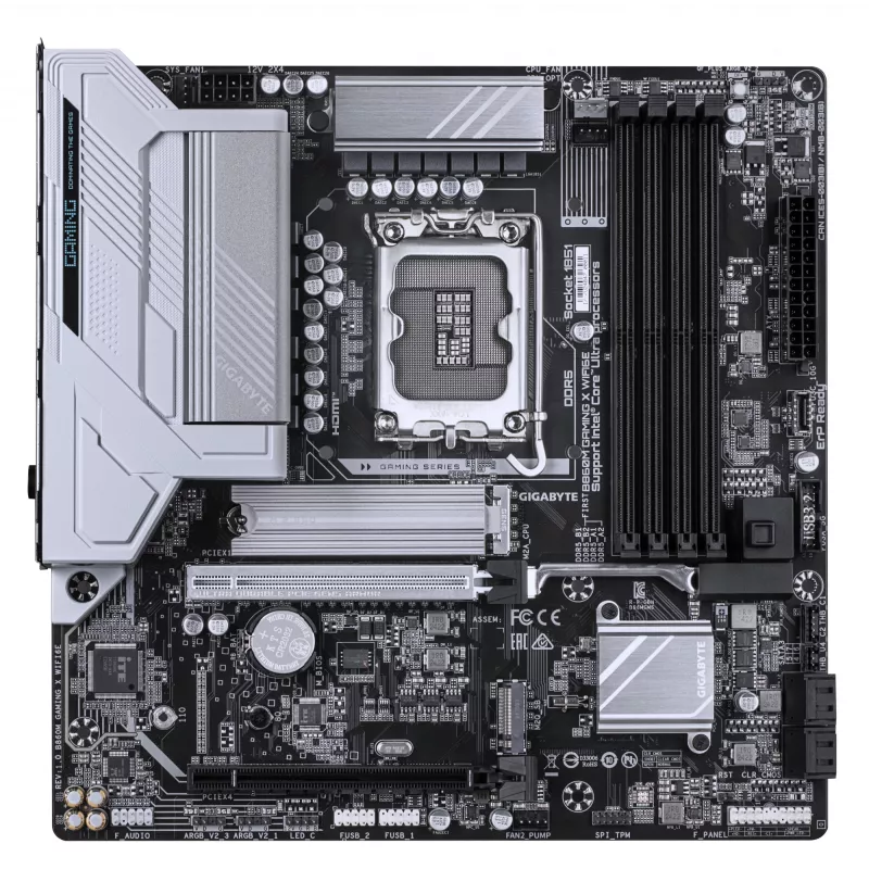 GIGABYTE B860M GAMING X WIFI6E mātesplate - Intel Core Ultra sērijas CPU, 8+1+2+2 fāžu VRM, līdz 9200MHz DDR5, 1xPCIe 5.0 + 1xPCIe 4.0 M.2, 2.5GbE LAN, WIFI 6E, USB 4