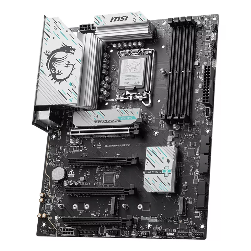 Mātesplate MSI B860 GAMING PLUS WIFI — Intel B860, LGA 1851, ATX, DDR5, 4x DIMM, 3x M.2, Wi‑Fi 7, 5GbE