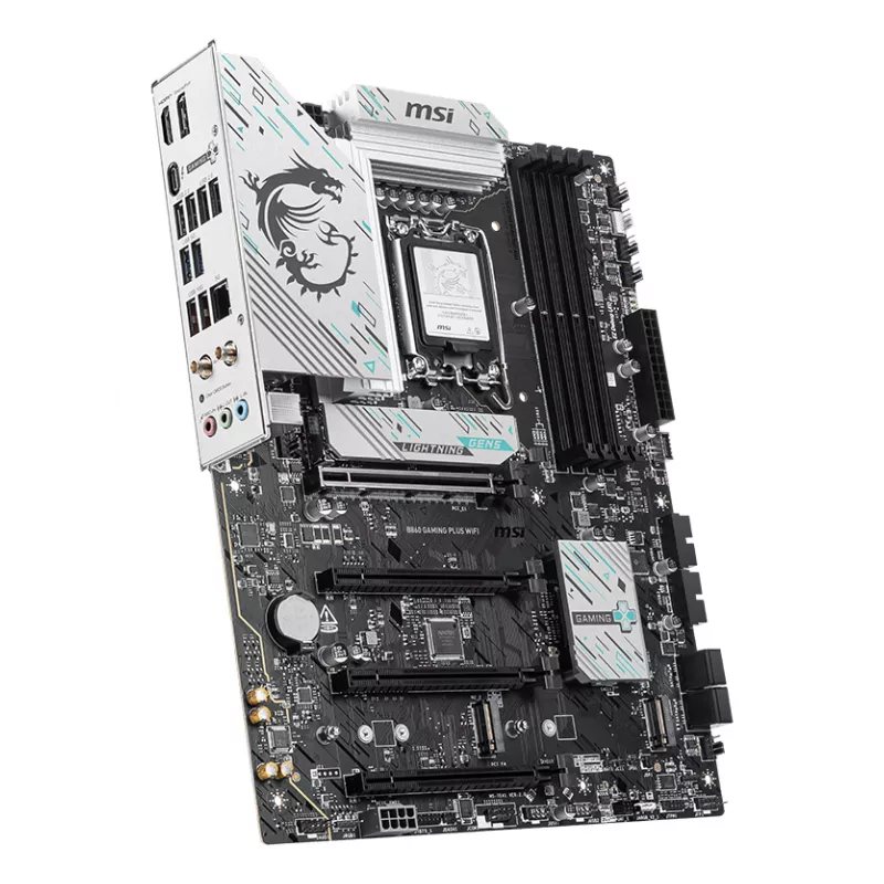Mātesplate MSI B860 GAMING PLUS WIFI — Intel B860, LGA 1851, ATX, DDR5, 4x DIMM, 3x M.2, Wi‑Fi 7, 5GbE