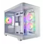 FSP S380-WA korpuss Mini Tower mITX, mATX balts ARGB, Micro Tower, PC, balts, micro ATX, Mini-ITX, SPCC, Rūdīts stikls, Spēlēm