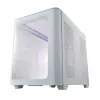 FSP S380-WA korpuss Mini Tower mITX, mATX balts ARGB, Micro Tower, PC, balts, micro ATX, Mini-ITX, SPCC, Rūdīts stikls, Spēlēm