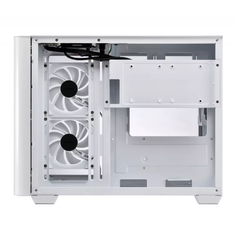 FSP S380-WA korpuss Mini Tower mITX, mATX balts ARGB, Micro Tower, PC, balts, micro ATX, Mini-ITX, SPCC, Rūdīts stikls, Spēlēm