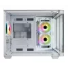 FSP S380-WA korpuss Mini Tower mITX, mATX balts ARGB, Micro Tower, PC, balts, micro ATX, Mini-ITX, SPCC, Rūdīts stikls, Spēlēm