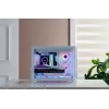 FSP S380-WA korpuss Mini Tower mITX, mATX balts ARGB, Micro Tower, PC, balts, micro ATX, Mini-ITX, SPCC, Rūdīts stikls, Spēlēm