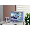 FSP S380-WA korpuss Mini Tower mITX, mATX balts ARGB, Micro Tower, PC, balts, micro ATX, Mini-ITX, SPCC, Rūdīts stikls, Spēlēm