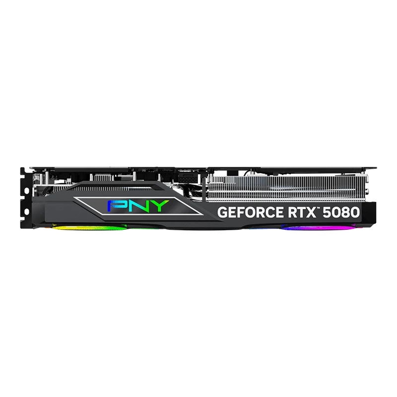 PNY GeForce RTX 5080 16 GB ARGB pārspīlēta, trīs ventilatori - 16 GB GDDR7 - DisplayPort 2.1b / HDMI 2.1b