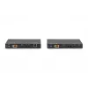 DIGITUS HDBaseT KVM pagarinātāja komplekts. 150m 4K/60Hz. USB 2.0. PoC. IR. melns