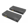 DIGITUS HDBaseT KVM pagarinātāja komplekts. 150m 4K/60Hz. USB 2.0. PoC. IR. melns