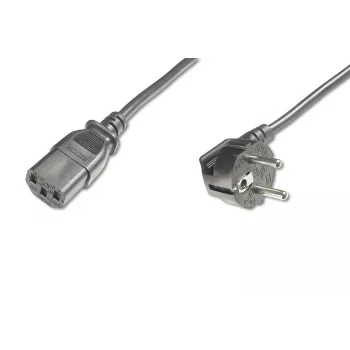 DIGITUS strāvas vads, CEE 7/7 (Tip-F) 90° leņķī - C13 vīr./sie., 5m H05VV-F3G 1,0 mm² melns ES vadlīnija