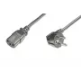 DIGITUS strāvas vads, CEE 7/7 (Tip-F) 90° leņķī - C13 vīr./sie., 5m H05VV-F3G 1,0 mm² melns ES vadlīnija