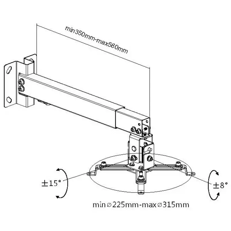 Projektora griestu/sienas stiprinājuma kronšteins Equip 650703