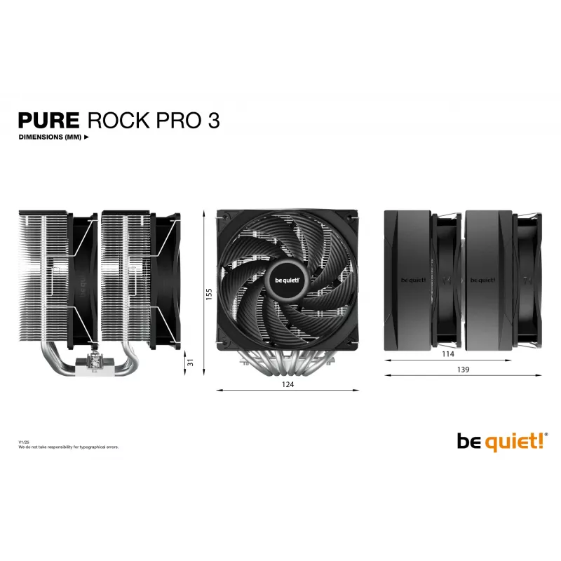 be quiet! Pure Rock Pro 3 Procesora gaisa dzesētājs 12 cm Sudraba 1 gab.