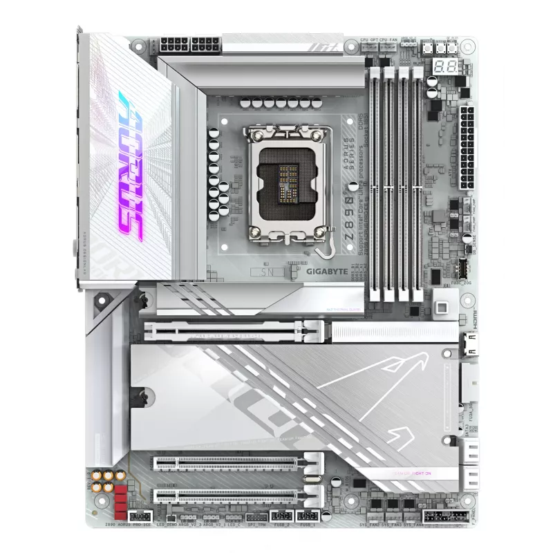 Mātesplate GIGABYTE Z890 AORUS PRO ICE — Intel Z890, LGA 1851, ATX, DDR5, 4x DIMM, 4x M.2, 2.5Gb LAN, Wi‑Fi