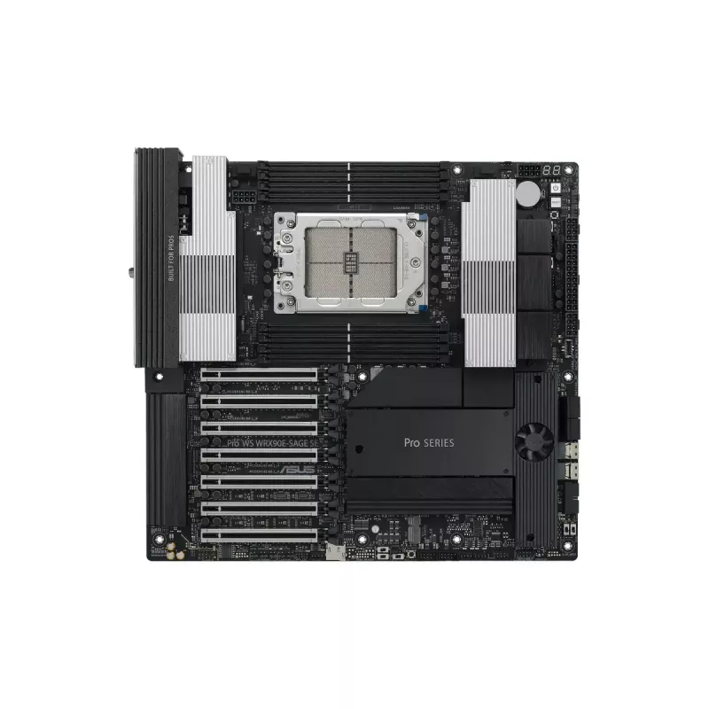 Mātesplate ASUS PRO WS WRX90E-SAGE SE, AMD WRX90 mikroshēmojums, Socket sTR5, EEB, 8x DDR5 DIMM, 7x PCIe x16 GEN5, 4x M.2, 2x USB4 GEN3X2