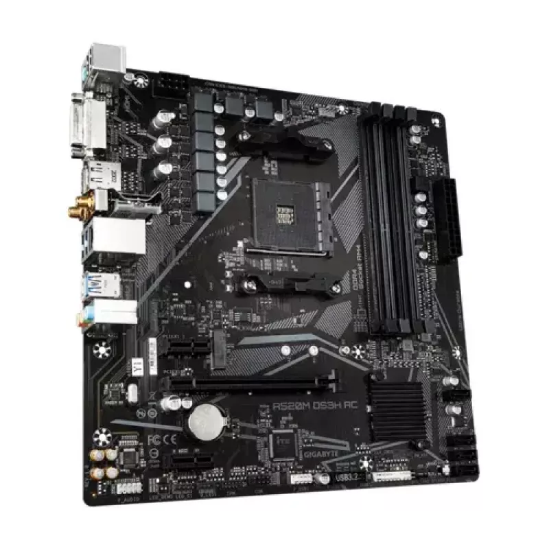 Mātesplate GIGABYTE A520M DS3H AC, A520, AM4, Micro ATX