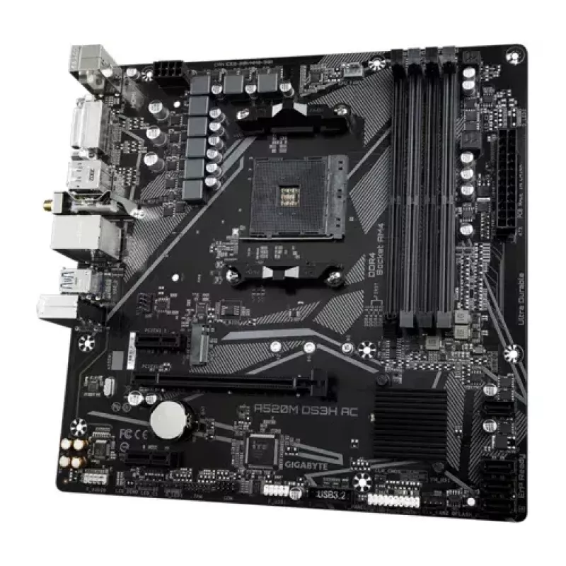 Mātesplate GIGABYTE A520M DS3H AC, A520, AM4, Micro ATX