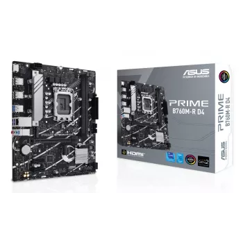 Mātesplate ASUS PRIME B760M-R D4 Intel B760 LGA 1700 micro ATX