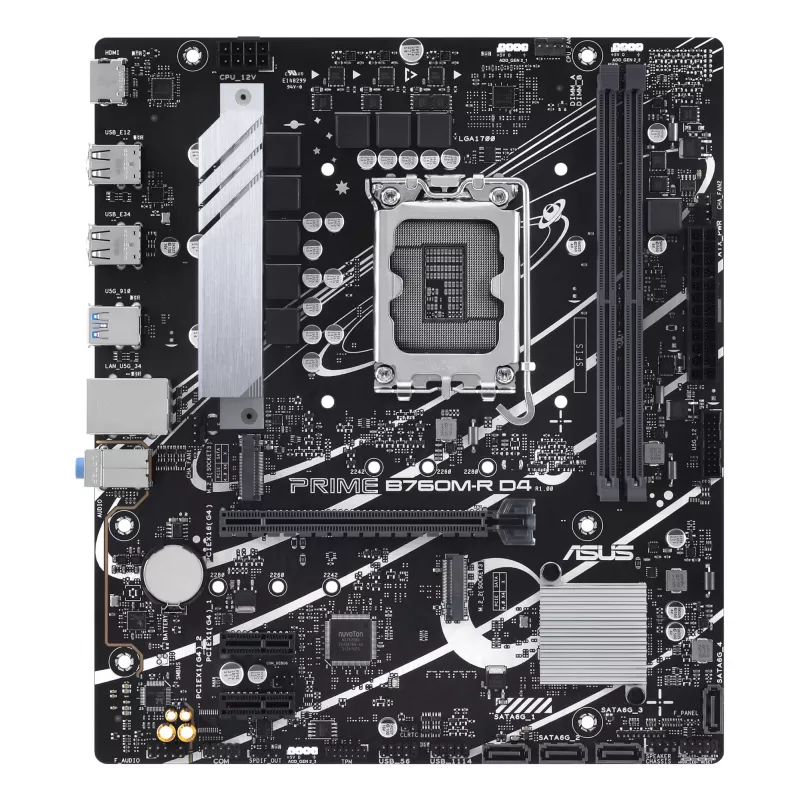 Mātesplate ASUS PRIME B760M-R D4 Intel B760 LGA 1700 micro ATX
