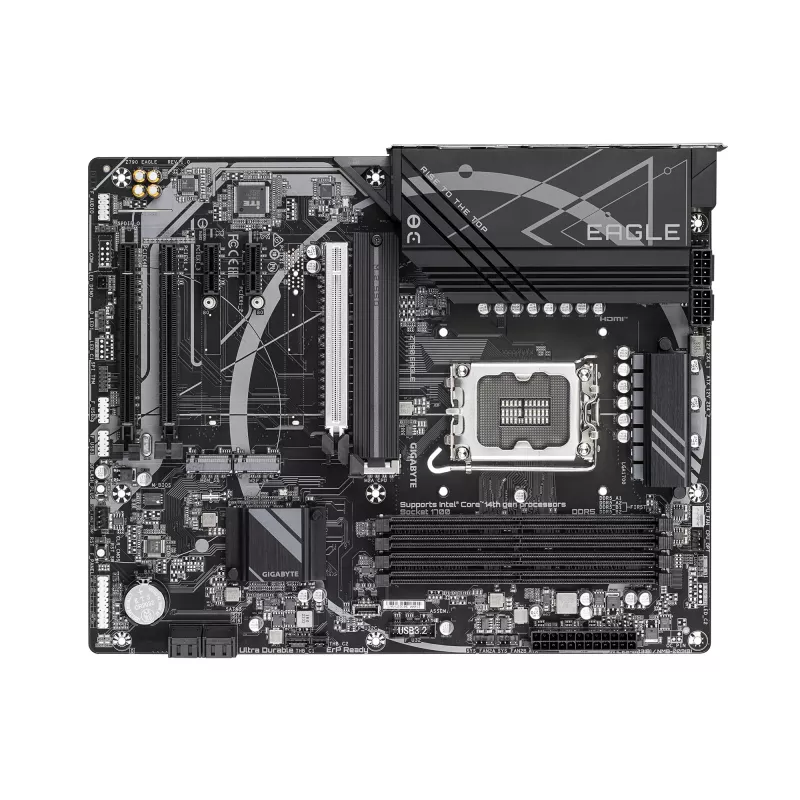 GIGABYTE Z790 EAGLE mātesplate - atbalsta 14. paaudzes Intel Core CPU, 12+1+1 fāžu VRM, līdz 7600MHz DDR5 (OC), 3xPCIe 4.0 M.2, 2,5GbE LAN, USB 3.2 Gen 2