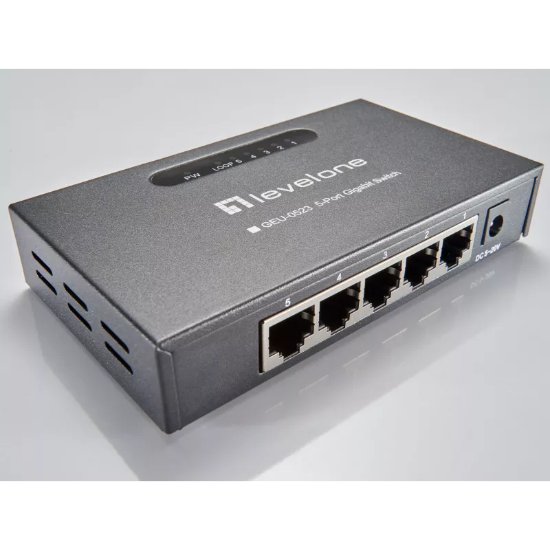LevelOne GEU-0523 tīkla slēdzis Nevadāms Gigabit Ethernet (10/100/1000) Melns