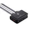 LevelOne 2-portu USB HDMI kabeļa KVM slēdzis, 1920 x 1200 pikseļi, melns, pelēks