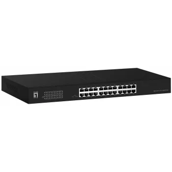 LevelOne Switch 24x GE GEU-2431 19 inch Rack Mount Kit Nevadāms Gigabit Ethernet (10/100/1000) 1U Melns