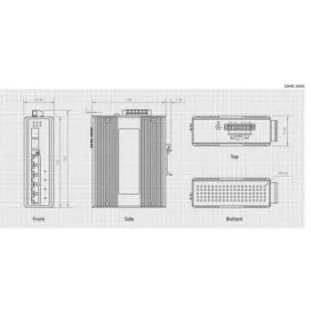 LevelOne 6 pieslēgvietu gigabitu industriālais komutators, 1 x SFP, 1 x SFP/RJ45 IES-0600