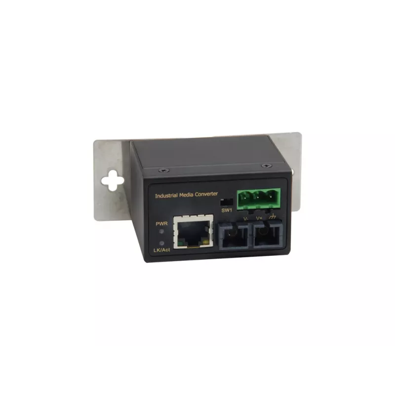 LevelOne RJ45 uz SC Fast Ethernet rūpnieciskais multivides pārveidotājs, daudzmodu šķiedra, 2 km, -40°C līdz 75°C