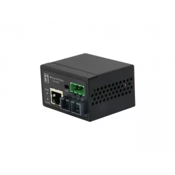 LevelOne RJ45 uz SC Fast Ethernet industriālais multivides pārveidotājs, vienmoda optiskā šķiedra, 30km, -40°C līdz 75°C